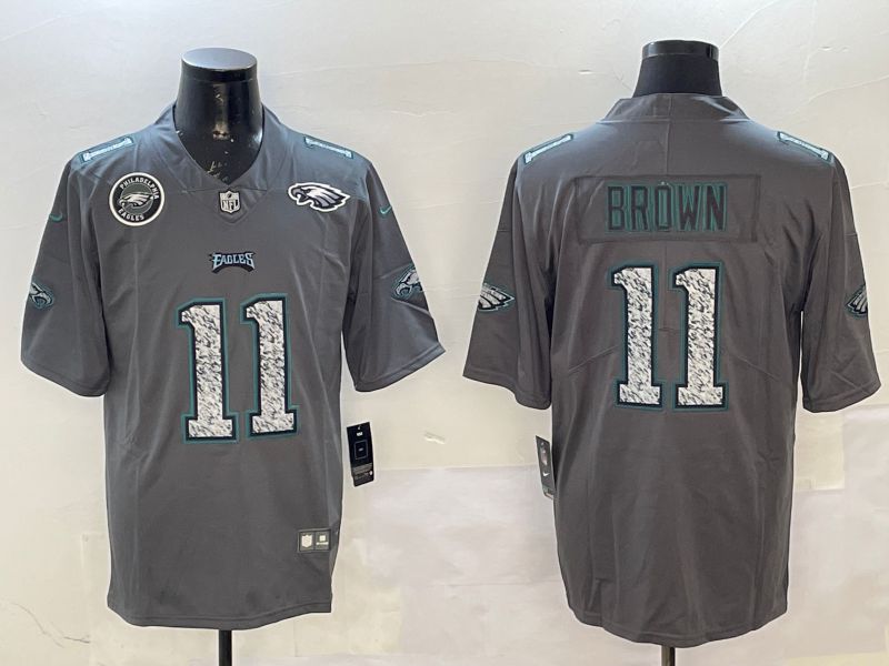 Men Philadelphia Eagles #11 Brown Grey 2025 Nike Vapor Limited NFL Jersey style 5->philadelphia eagles->NFL Jersey